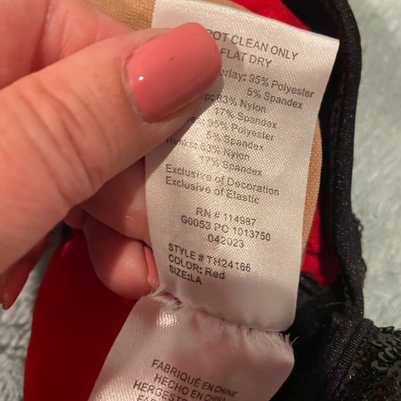 Revolution Tenth House SELENE Leotard – Adult Large Red & Black Dance Costume - Picture 12 of 16